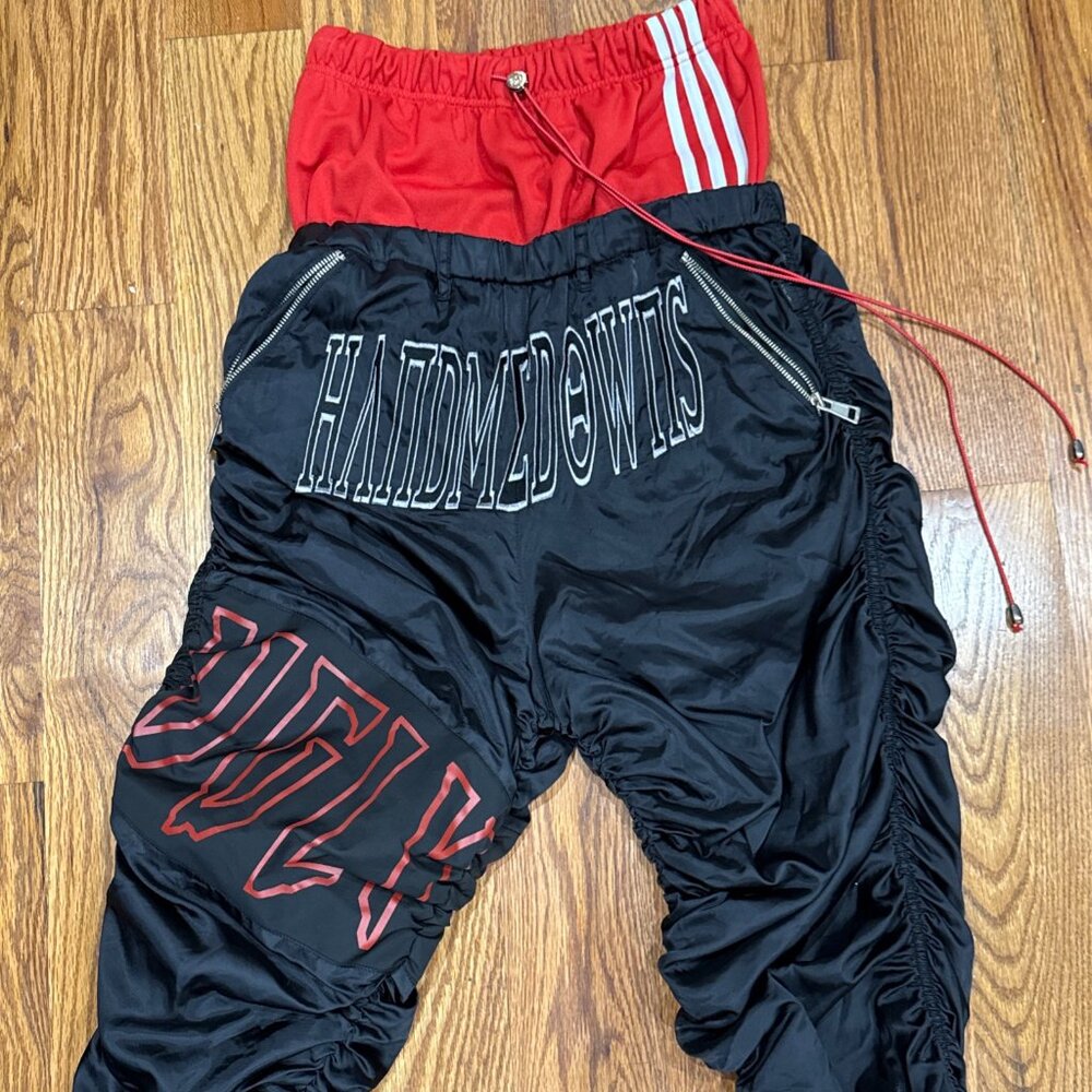 Skoot Apparel Handmedowns Red Black Graffiti Korea Double Puff Pants Size Small